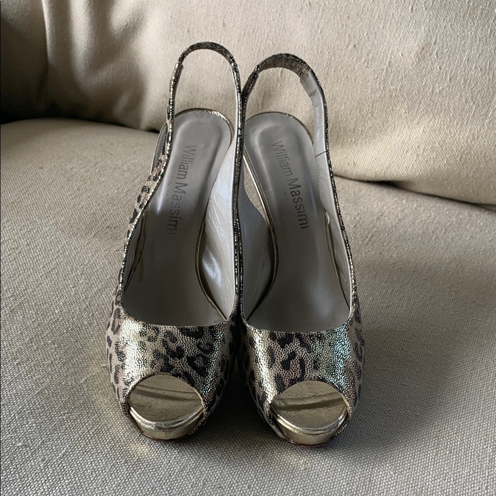 Leopard Print Peep Toe Heels